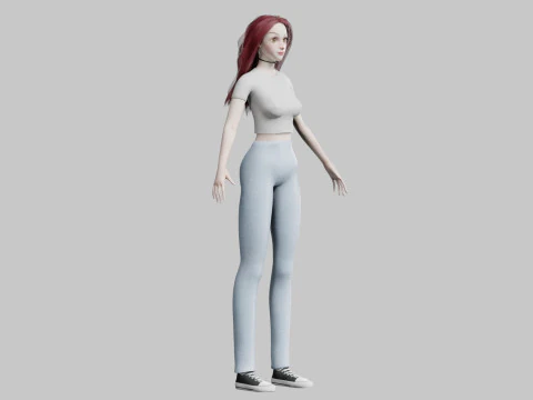 Cartoon Pretty Woman V35967 3D Model