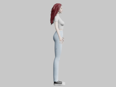 Cartoon Pretty Woman V35967 3D-Modell