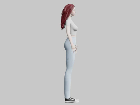 Cartoon Pretty Woman V35967 3D Model