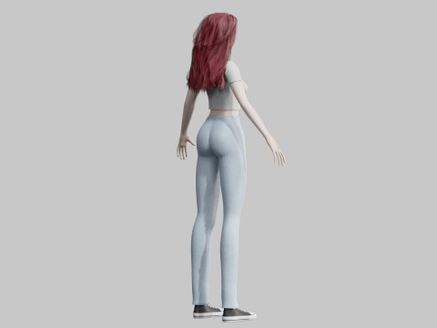 Cartoon Pretty Woman V35967 3D-Modell