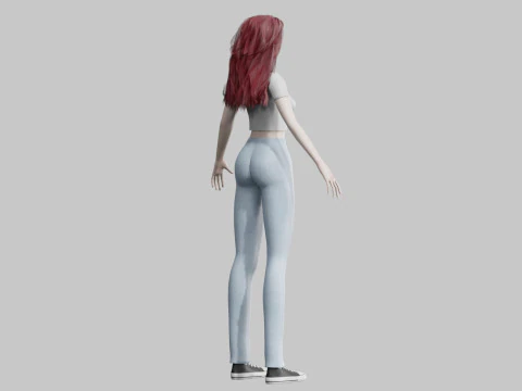 Cartoon Pretty Woman V35967 3D Model