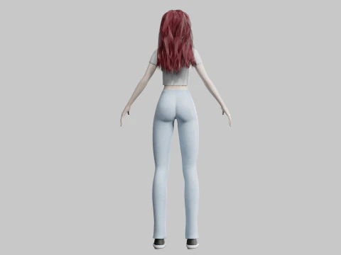 Cartoon Pretty Woman V35967 3D Model