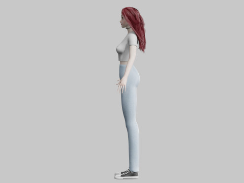 Cartoon Pretty Woman V35967 3D-Modell