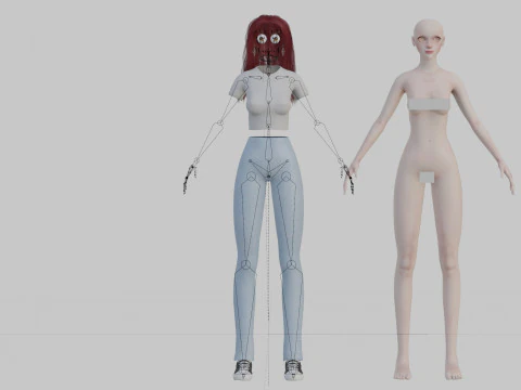 Cartoon Pretty Woman V35967 3D Model