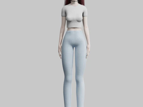 Cartoon Pretty Woman V35967 3D Model