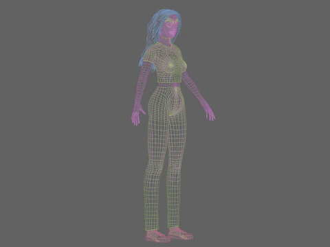 Cartoon Pretty Woman V35967 3D Model