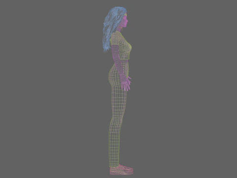 Cartoon Pretty Woman V35967 3D Model