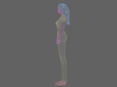 Cartoon Pretty Woman V35967 3D Model