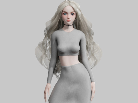 Classic cute Woman V41844 3D Model