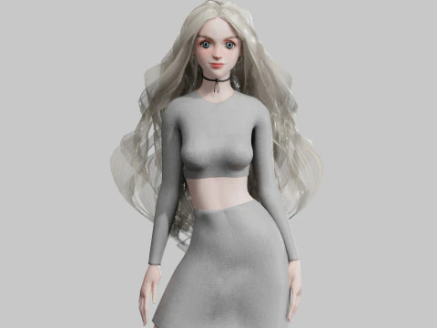 Klasik sevimli Kadın V41844 3D Model