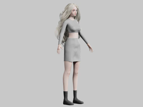 Classic cute Woman V41844 3D Model