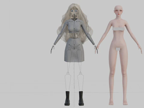 Classic cute Woman V41844 3D Model
