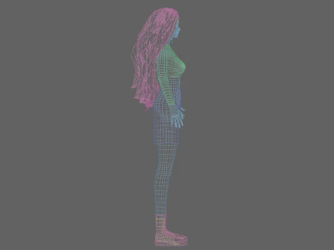 Classic cute Woman V41844 3D Model