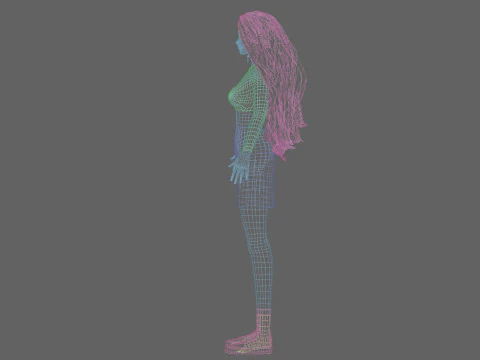 Classic cute Woman V41844 3D Model