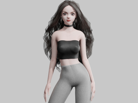 Cool cute Woman V38801 3D Model