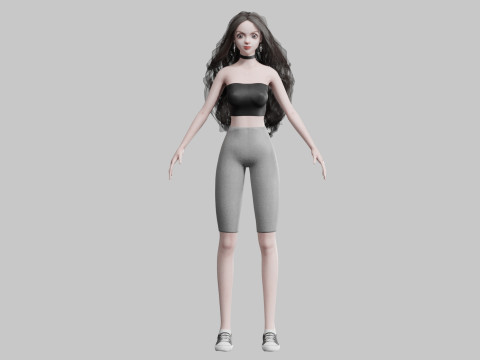 Cool cute Woman V38801 3D Model