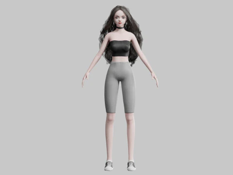 Cool cute Woman V38801 3D Model