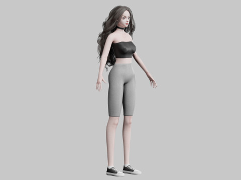 Cool cute Woman V38801 3D Model