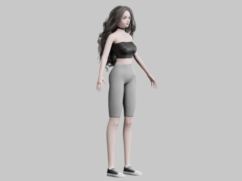 Cool cute Woman V38801 3D Model