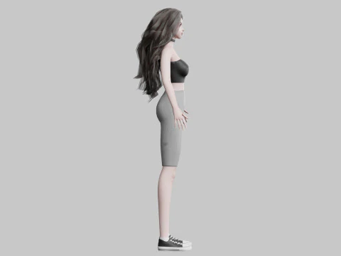 Cool cute Woman V38801 3D Model