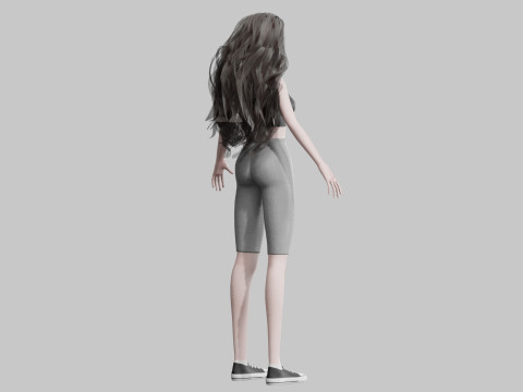 Cool cute Woman V38801 3D Model