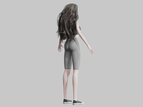 Cool cute Woman V38801 3D Model