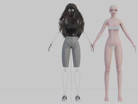 Cool cute Woman V38801 3D Model
