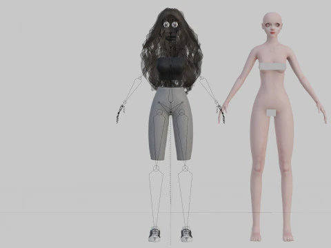 Cool cute Woman V38801 3D Model