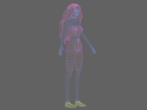 Cool cute Woman V38801 3D Model