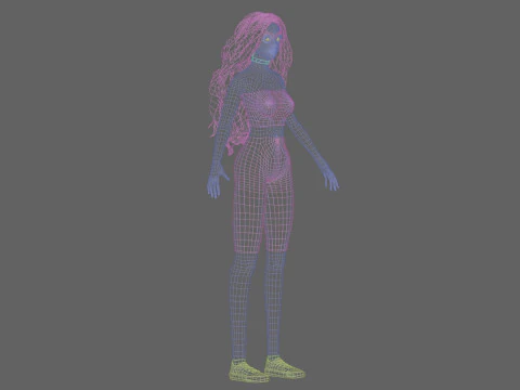 Cool cute Woman V38801 3D Model
