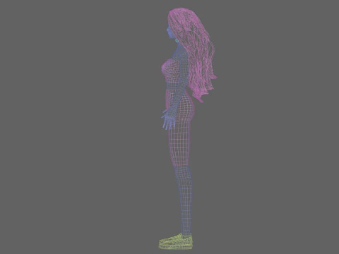 Cool cute Woman V38801 3D Model