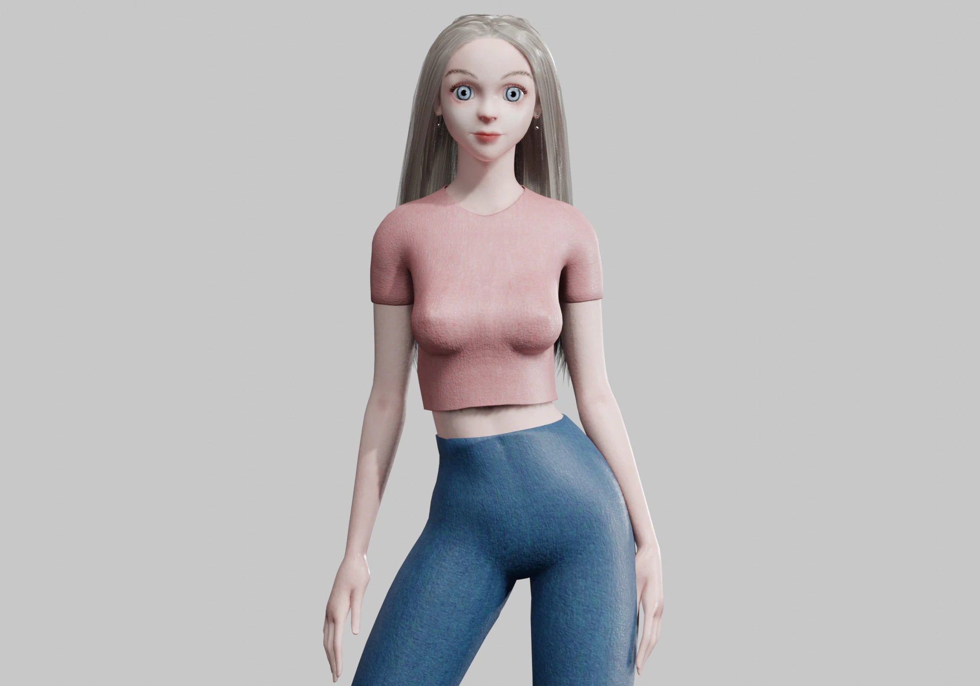Cute Basic Woman V30442 3D Model .c4d .max .obj .3ds .fbx .stl .blend 