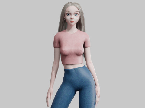 Cute Basic Woman V30442 3D-Modell