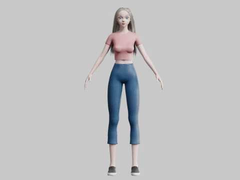 Cute Basic Woman V30442 3D Model