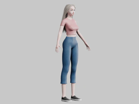 Cute Basic Woman V30442 3D Model