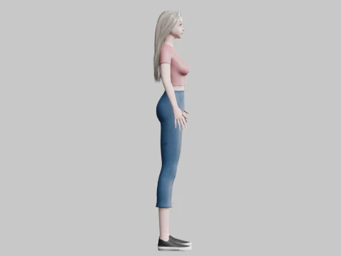 Cute Basic Woman V30442 3D Model
