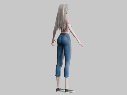 Cute Basic Woman V30442 3D Model