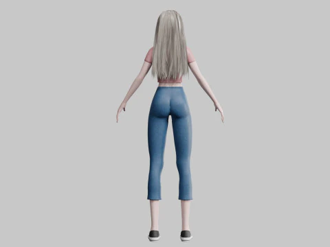 Cute Basic Woman V30442 3D Model