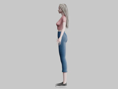Cute Basic Woman V30442 3D Model