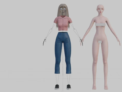 Cute Basic Woman V30442 3D Model