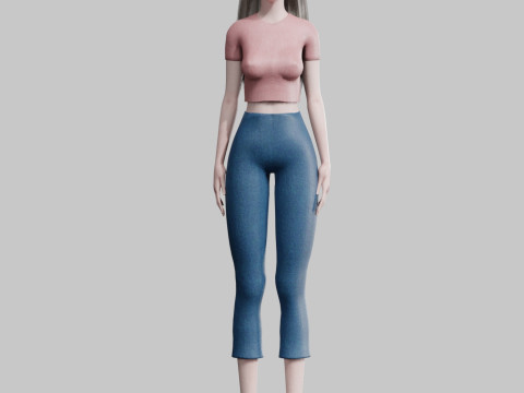 Cute Basic Woman V30442 3Dモデル