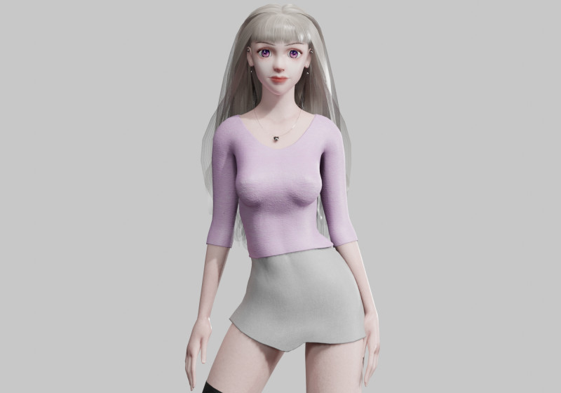 Cute Beautiful woman V33942 3D Model .c4d .max .obj .3ds .fbx .stl .blend