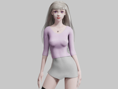 Cute Beautiful woman V33942 3D Model