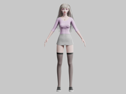 Cute Beautiful woman V33942 3D Model
