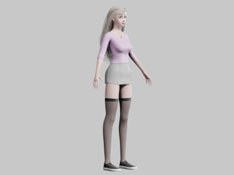 Cute Beautiful woman V33942 3D Model