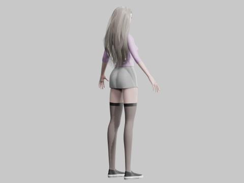 Cute Beautiful woman V33942 3D Model