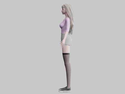Cute Beautiful woman V33942 3D Model