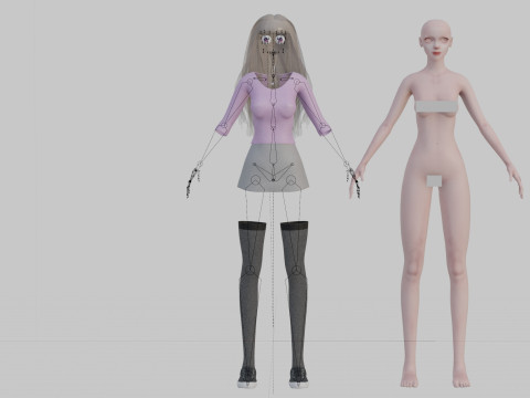 Cute Beautiful woman V33942 3D Model