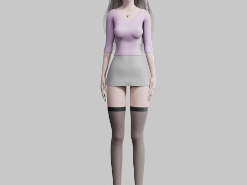 Cute Beautiful woman V33942 3D Model