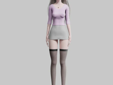 Cute Beautiful woman V33942 3D Model